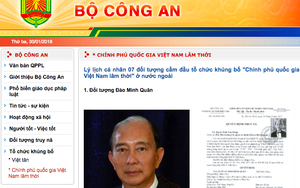 Bộ Công an thông báo: “Chính phủ quốc gia Việt Nam lâm thời” là tổ chức khủng bố