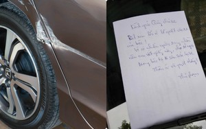 Mảnh giấy trắng trên kính ô tô khiến tài xế đọc xong không thể thốt lên lời
