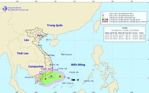 Áp thấp nhiệt đới giật cấp 9 hướng vào bờ, khu vực phía Nam mưa lớn