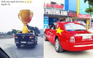 Người hâm mộ rước 'cúp vàng' khổng lồ, phủ đỏ Rolls Royce sẵn sàng đón 'bão' tối nay
