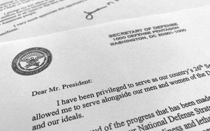 Thư từ chức của Bộ trưởng Quốc phòng Mỹ James Mattis gửi ông Trump