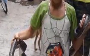Bé trai 7 tuổi người Việt tay không chơi với rắn dài 2 mét lên báo Tây