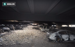 Quang cảnh cả ngàn chiếc ô tô bị cháy trơ khung trong trận hỏa hoạn ở nước Anh