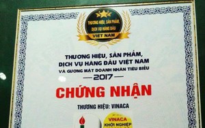 Đơn vị tôn vinh thương hiệu Vinaca từ chối trả lời về số tiền doanh nghiệp hỗ trợ