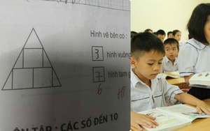 Bài toán hình tiểu học và đáp án gây nhiều tranh cãi của người chấm