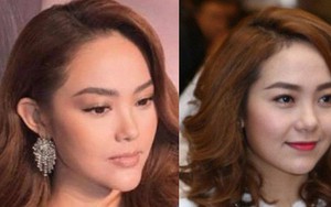 Nhìn loạt ảnh với cằm dài ngoằng, cười đơ khiến dân tình không khỏi nghi ngờ Minh Hằng đã trùng tu nhan sắc