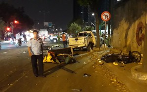 Xe bán tải tông 6 xe máy, 1 nạn nhân tử vong, nhiều người bị thương ở Sài Gòn