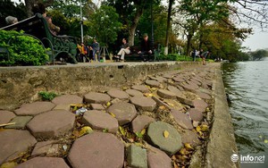 Cận cảnh vỉa hè Hồ Gươm trước ngày thay "áo mới"