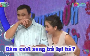 Chàng trai mang bản dự toán chi phí đám cưới lên sân khấu, cô gái vội bấm nút đồng ý