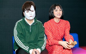 Hiền Hồ quấn quýt bên nhạc sĩ đeo mặt nạ