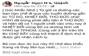 Tin đồn dịch cúm A/H1N1 khiến dân hoang mang, sợ ra đường