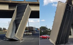 Câu chuyện nước Úc: Một chiếc thùng container nằm dựng đứng giữa đường mà không ai hiểu sao tài xế làm được như vậy