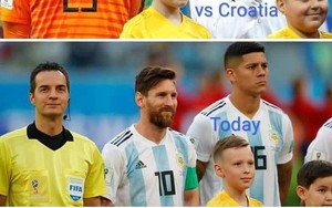 Thêm bức ảnh cho thấy khả năng "tiên tri" của Messi: Cười rất tươi khi đứng cạnh Rojo và trọng tài