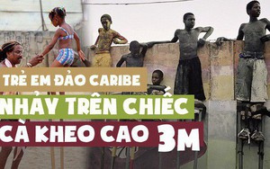 Trẻ em Trinidad & Tobago thi nhau nhảy múa trên chiếc cà kheo cao 3m