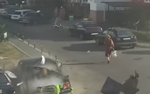 Video: Ô tô phát nổ ngay cạnh, người phụ nữ may mắn thoát nạn