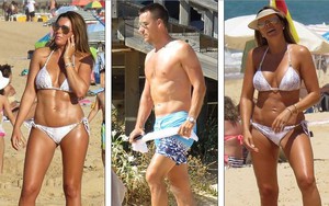 Vợ John Terry diện bikini bốc lửa trên bãi biển Bồ Đào Nha