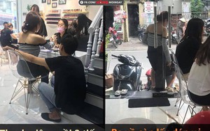 Thanh niên ngồi chờ người yêu làm móng 2 tiếng, khi ra về còn cúi người, xỏ dép hộ