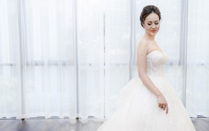 Bạn gái Công Lý thử váy cưới, xuất hiện trong hình ảnh cô dâu xinh đẹp