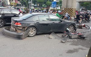 Nữ tài xế điều khiển xe BMW đâm liên hoàn trên phố Hà Nội, một người bị thương