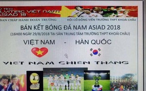 Cô giáo nhắn học sinh chuẩn bị “nồi, niêu” để cổ vũ U.23 Việt Nam tại bán kết ASIAD 2018