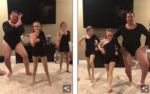 Clip: Bố xì tin mặc đồ bó sát nhảy cùng con gái gây sốt mạng xã hội