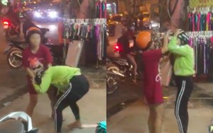 Bắt quả tang chồng chở bồ nhí đi ngoài đường, vợ bầu nhanh chóng lao đến túm tóc đánh ghen dằn mặt