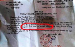 UBND phường mời người chết dự họp giải phóng mặt bằng