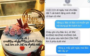 Chiếc bánh mừng sinh nhật chị L. trân trọng ghi dòng chữ khiến ai nấy "bốc khói", chủ nhân không biết nên khóc hay cười