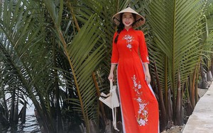 "Thiên thần nội y" Hàn Quốc Lee Ha Neul đang thăm thú Hội An, khoe ảnh mặc áo dài đội nón lá
