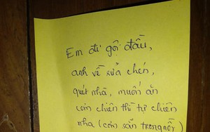 Vợ đi gội đầu để lại mảnh giấy nhắn dặn chồng tự nấu ăn, nhưng dòng cuối cùng mới là thứ gây cười