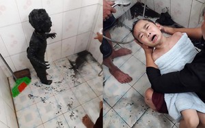 Bé trai rơi xuống ruộng, cả người nhuốm bùn đất đen sì, bức ảnh đầu tiên càng gây kinh ngạc