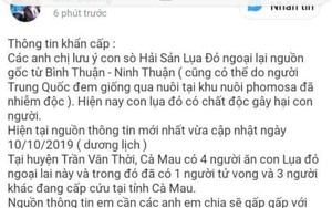 Xác minh chủ tài khoản đăng thông tin "ăn sò lụa chết người" để xử lý