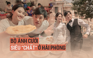 Bộ ảnh cưới siêu "chất" khiến dân đất Cảng thích thú: Đến nhà vệ sinh trong sân bay cũng "ảo"!