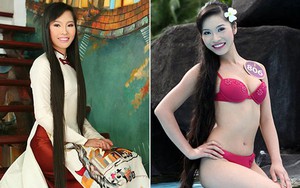 Mái tóc dài "kỉ lục" và ảnh bikini gợi cảm của vợ shark Hưng thời thi hoa hậu