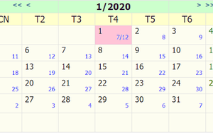 Tết Dương lịch 2020 được nghỉ mấy ngày?