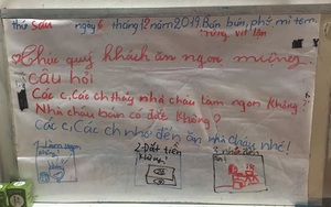 Góc tường quán ăn và những câu chữ dễ thương, ai đọc xong cũng trầm trồ thích thú