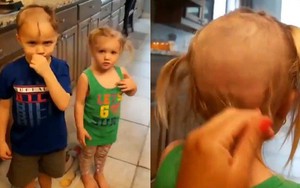 Nghịch máy cạo râu, 2 đứa trẻ mếu máo nhận về quả đầu thảm họa rồi khóc thét trước cách xử lý không ngờ của người mẹ