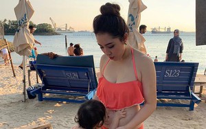 Đang mang bầu lần 2, ca sĩ Bảo Trâm vẫn tự tin diện bikini gợi cảm