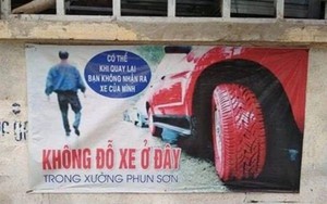 Tấm biển cảnh báo siêu "chất" của chủ xưởng sơn: Chỉ một câu khiến các tài xế giật mình