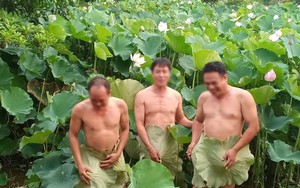 Không chịu thua kém chị em, cánh mày râu cũng khoe thân khi chụp hoa sen để rồi nhận cả "rổ gạch đá" từ dân mạng