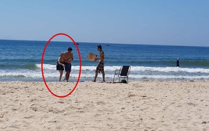 Sáng thứ Hai, hình ảnh 3 người trên bãi biển Mỹ Khê khiến dân mạng xúc động