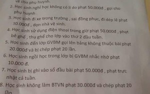 Vừa đi học đã nhận được bảng nội quy siêu gắt, học trò than trời vì tiền phạt thì nhiều còn tiền thưởng quá ít