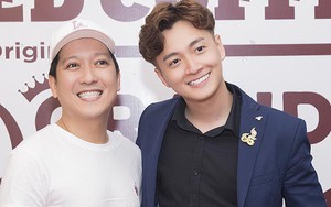 Trường Giang mặc trẻ trung đến chúc mừng Ngô Kiến Huy lên chức "ông chủ"