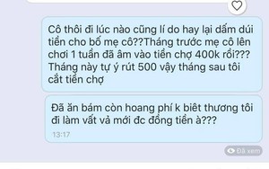 Vợ lấy 500 nghìn mua quần áo cho con, chồng nhắn tin chửi bới: "Hay dấm dúi cho bố mẹ cô?"