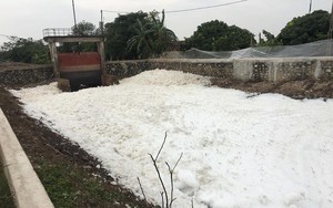 Kênh tưới tiêu ở Hà Nam tiếp tục nổi bọt trắng, bốc mùi hôi thối