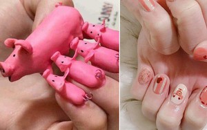 Chùm ảnh: Năm Hợi phải làm nail con heo thì ăn Tết mới ngon