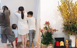 Bận tối mắt dọn dẹp, trang trí nhà cửa đón Tết, Hằng Túi vẫn đau đầu vì đàn con nghịch ngợm 'như giặc'