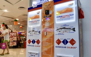 Lần đầu tiên trong lịch sử, Singapore cho ra mắt cây ATM không rút được tiền mà chỉ rút được... cá hồi
