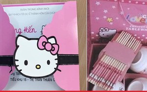 Cô gái cuồng Kitty: Thiệp cưới in hình Kitty hồng còn ‘lầy lội’ mong quý khách tặng quà Hello Kitty thay cho mừng phong bì