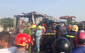 Quảng Trị: Container va chạm với xe tải, 3 người thương vong